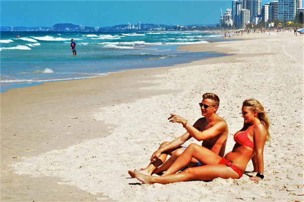 Equinox Holiday -Beachront - Surfers Paradise- Couple enjoy our Beach