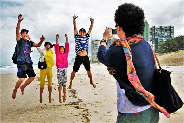 Equinox Holiday -Beachront - Surfers Paradise- Guests on Beach